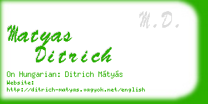 matyas ditrich business card