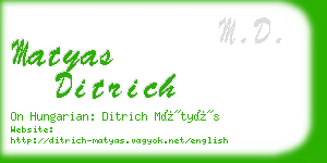 matyas ditrich business card